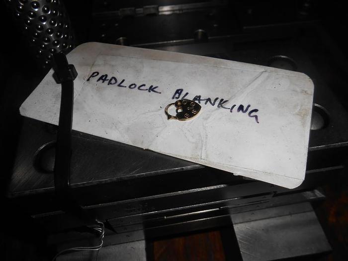 Used 7458-390 JEWELRY PADLOCK PRODUCT DIE MAKING SYSTEM – 4 Die Sets