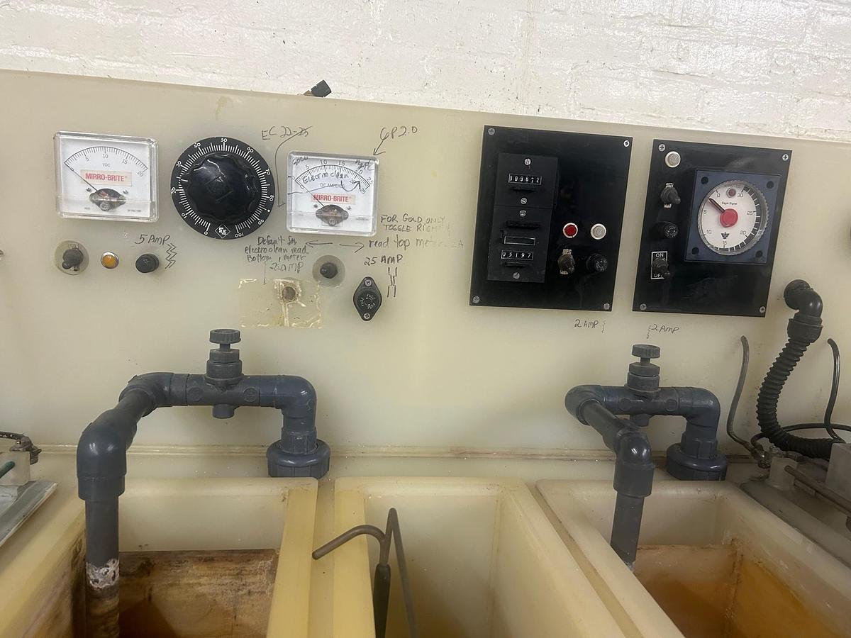 Used Manual Dip Plating Line: Dual Station, Poly-Pro Construction for Jewelry Gold, Silver Nickel Copper