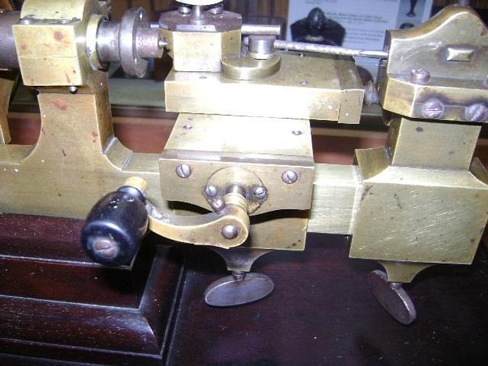 Used 1369-385 Antique Jewelers Watchmaker Mandrel Machinist Clock Lathe Circa 1860, Made in Switzerland