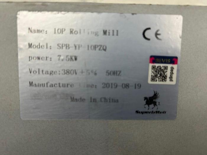 Used SuperbMelt 140mm x 180mm Power Precision Rolling Mill for Plate, Chrome Rolls – New 2019