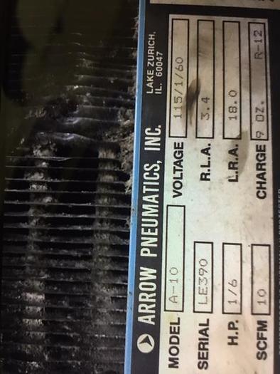Used 3395-540 Arrow Pneumatics Air Dryer Model A10 – 10 SCFM