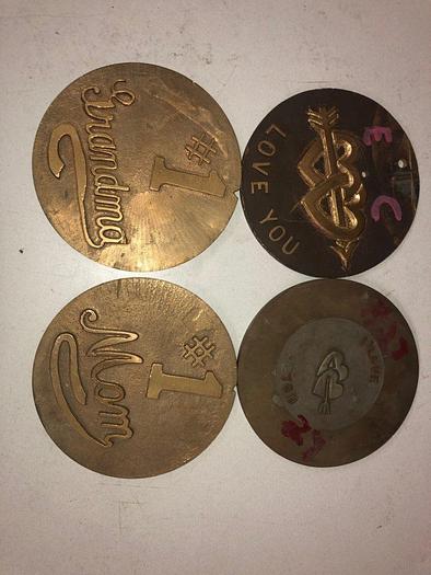 Used 3444-700 Assorted Group Lot of 50 Antique Mixed Master Brocading Templates – Steel, Bronze and Brass Material