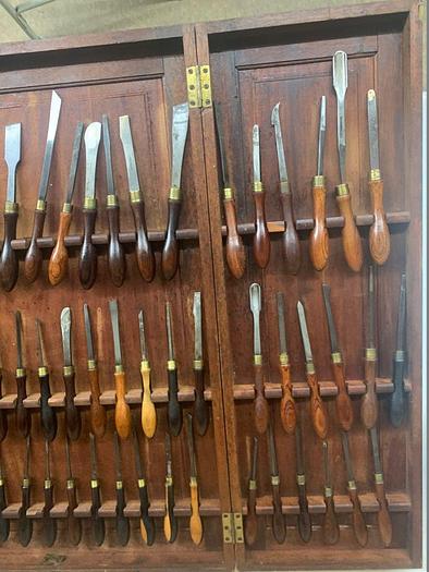 Used 5985-385 Antique Holtzapffel & Co Ornamental Lathe 75 Turning Tools Chisel Set, London