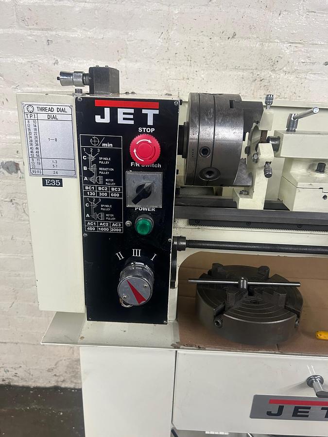Used Jet BD-920W 9" x 20" Belt Drive Bench Lathe, Inch/Metric / Well Tooled