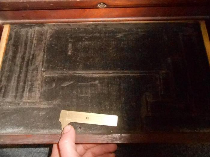 Used 8283-385 ANTIQUE WOODWORKERS WOOD TOOL BOX WITH TOOLS