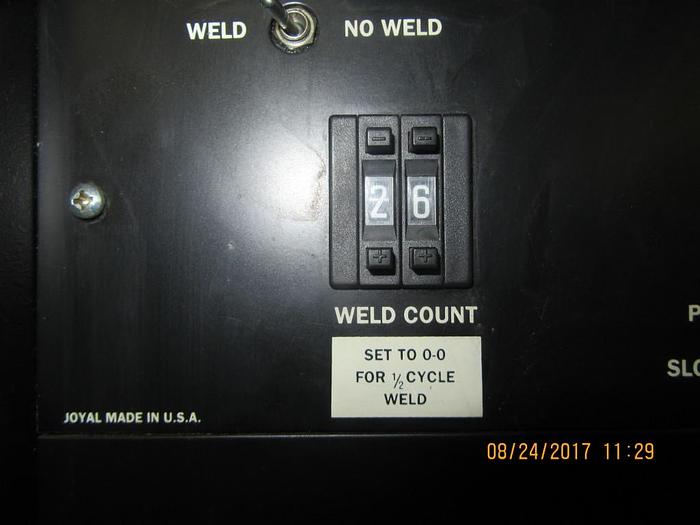 Used 1975-300 JOYAL MDL. L1G-5 5KVA BUTT WELDER WITH JOYAL MICRO PROCESSOR WELDING CONTROL