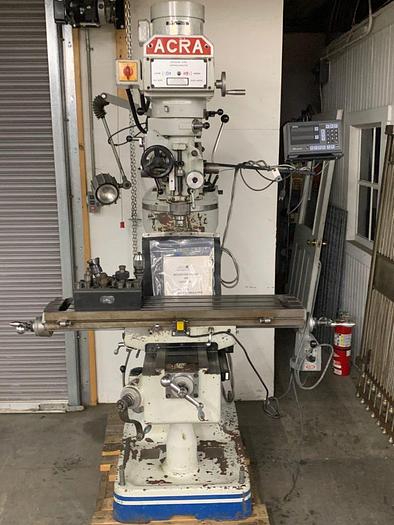 Used Acra AM2V 3HP Variable Speed Vertical Milling Machine – Power Feed, DRO, Tooling, New 1996!