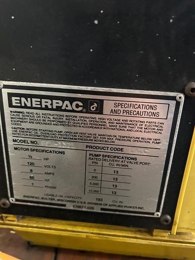 Used 8469-220 Enerpac Model DEM1321 Twin Cylinder Bench Model Hydraulic Press