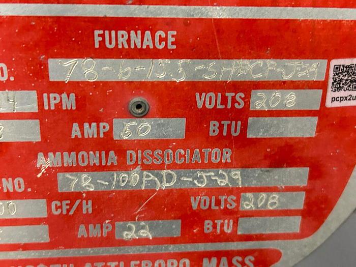 Used 3421-180 SM Engineering 6″ Straight Through Annealing Belt Furnace, With Built in Ammonia Dissociator