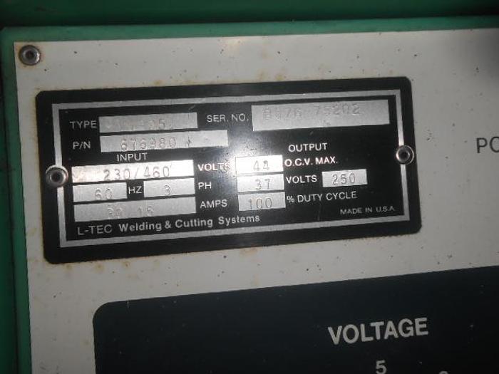 Used 6785-300 L-Tec, 250 Amp MIG Welding System Model VI-252-CV, S/N: B87G-75202