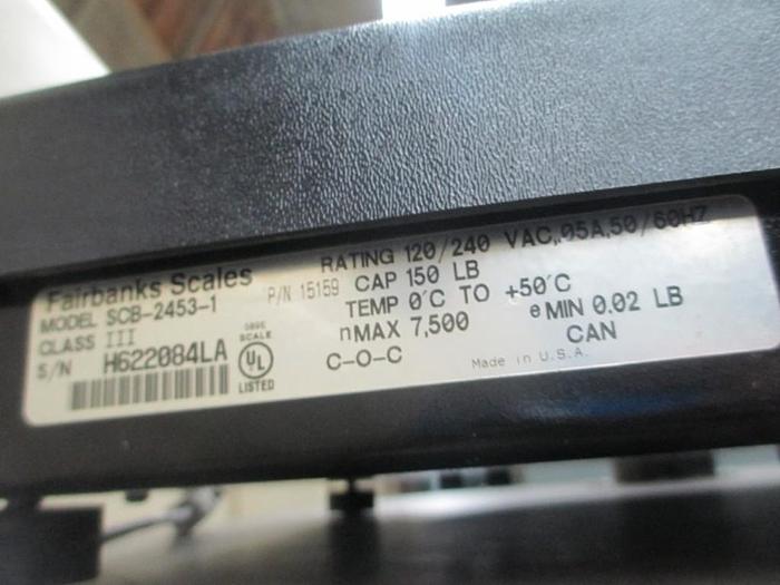 Used 9300-700 Fairbanks Scale Model SCB-2453-1 LBS/Metric Readout