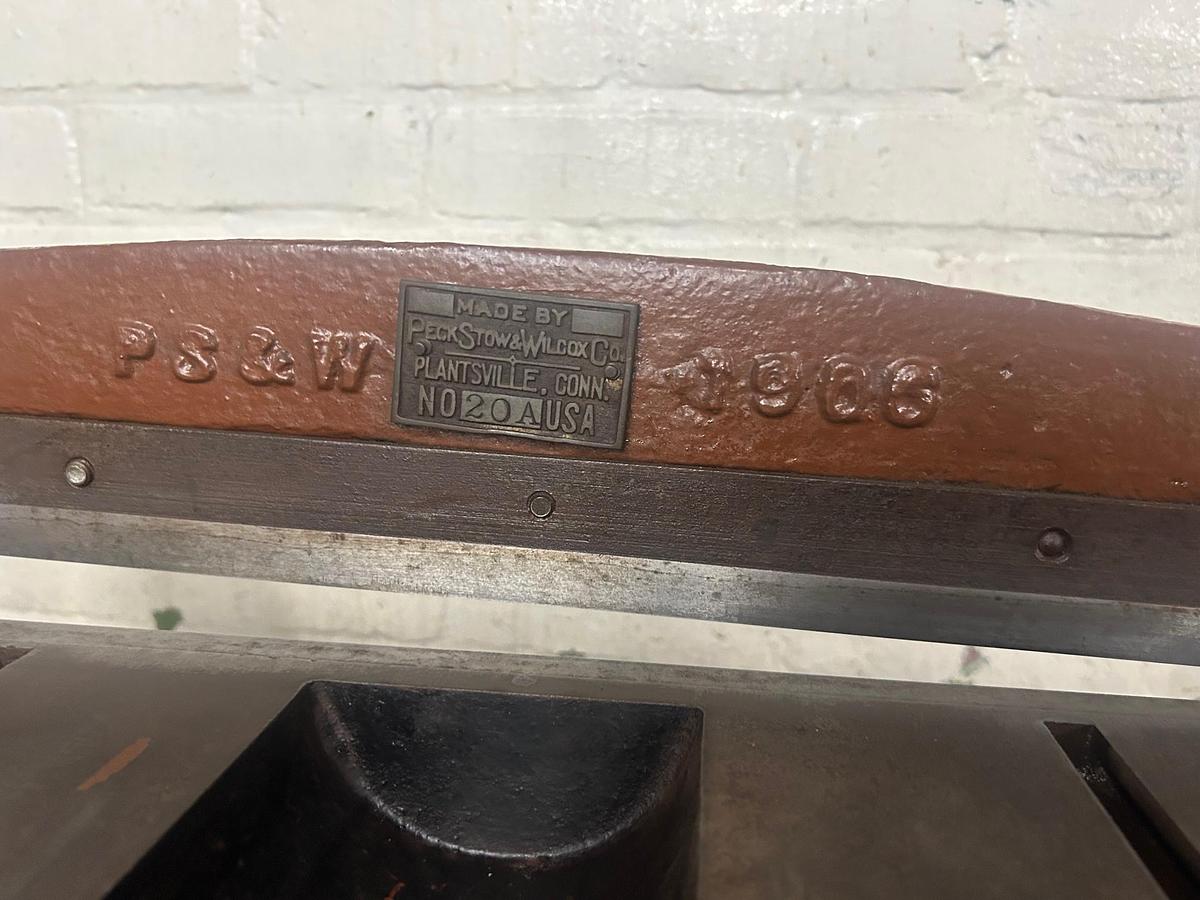 Used PS&W Peck Stow Wilcox Co, Model No 20A Foot Squaring Shear