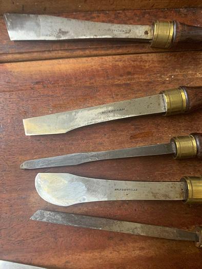 Used 5985-385 Antique Holtzapffel & Co Ornamental Lathe 75 Turning Tools Chisel Set, London