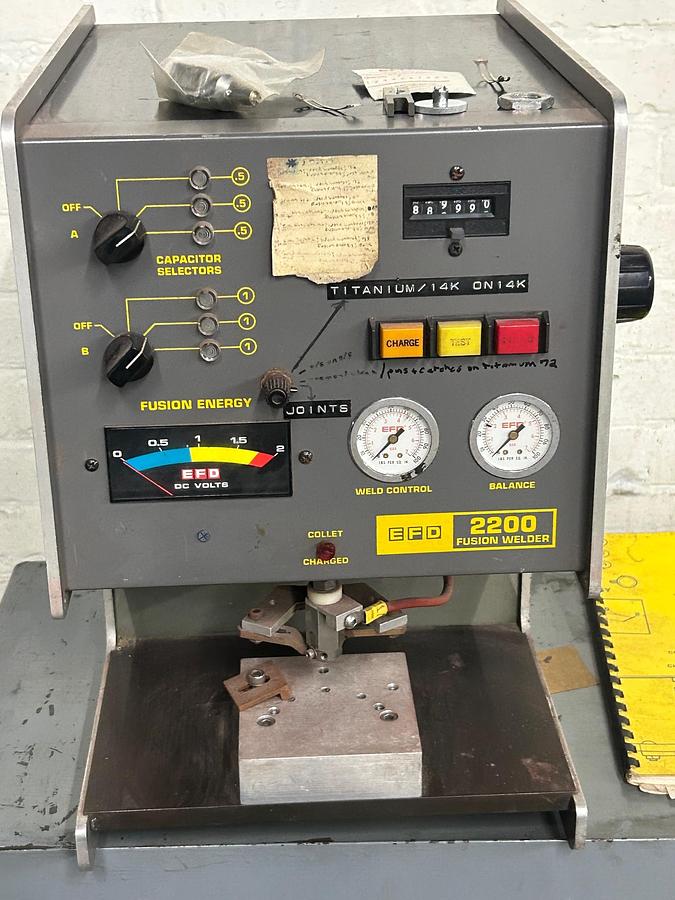 Used EFD Electron Fusion Earring Stud Jewelry Welding Machine, Model 2200 with Tooling