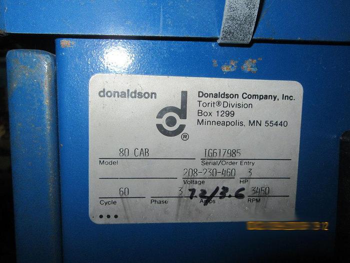 Used 2803-550 Torit 3HP Cabinet Type Dust Collector Model 80