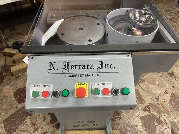 New N. Ferrara Coin Rimming / Edge Machine with Auto Bowl Feeder