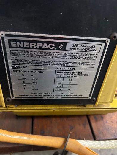 Used 8469-220 Enerpac Model DEM1321 Twin Cylinder Bench Model Hydraulic Press
