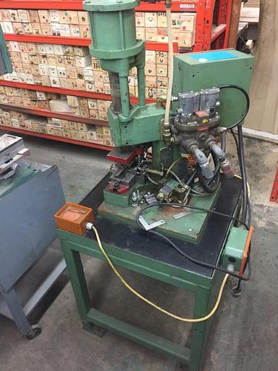 Used 2845-220 Hugold Pneumatic 3 TON Press on Stand w/PLC Dual & Palm Controls