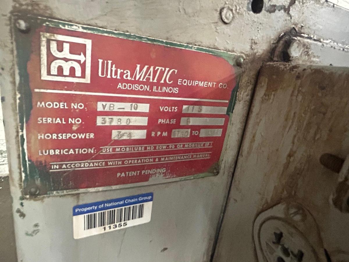 Used Ultramatic Model Advantage 1.2CU FT. Vibratory Tumbler Finishing Machine