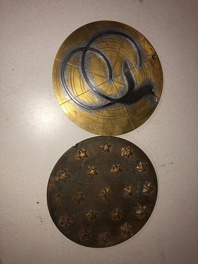 Used 3444-700 Assorted Group Lot of 50 Antique Mixed Master Brocading Templates – Steel, Bronze and Brass Material