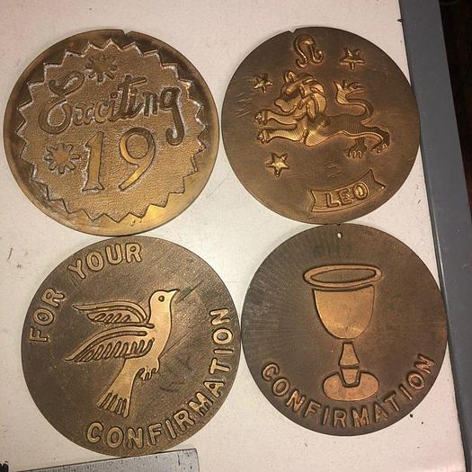 Used 3507-700 Assorted Group Lot of 50 Antique Mixed Master Brocading Templates – Bronze and Brass Material