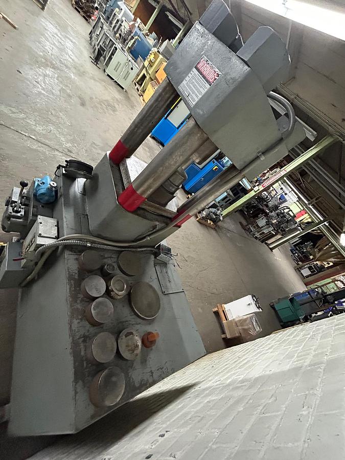 Used M&N Modern 500 Ton Clifton 4 Post Up Acting Hydraulic Hobbing Press, Metal Forming Copper Steel Gold