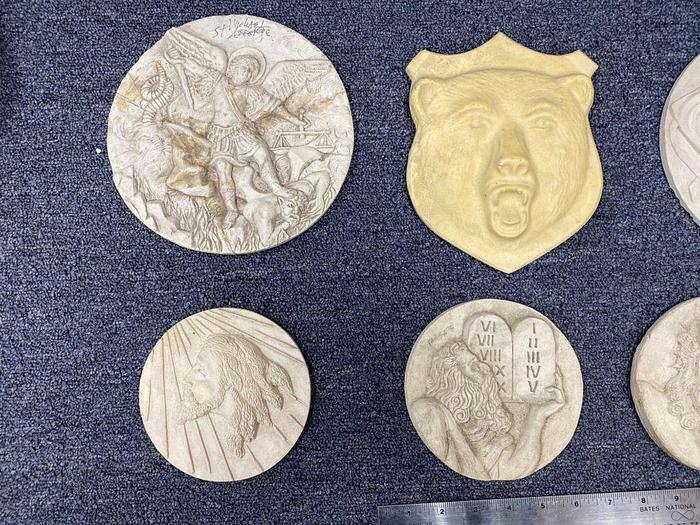 Used 3364-700 DUPLICATING PLATES – 27 COMPOSITE HAND CARVED MEDALLIONS, JEWELRY