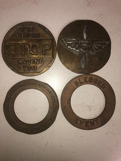 Used 3529-700 Assorted Group Lot of 50 Antique Mixed Master Brocading Templates – Brass, Bronze and Magnesium Material