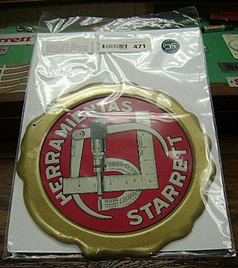 Used 5526-385 Antique Original Oak Starrett Tools Display Cabinet with Tool Collection