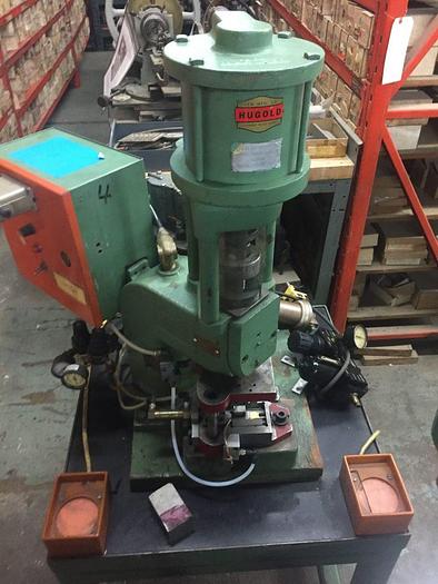 Used 2845-220 Hugold Pneumatic 3 TON Press on Stand w/PLC Dual & Palm Controls