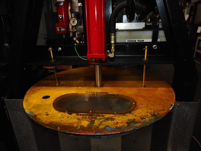 Used 2849-220 Pig Press DRM607 Spark Resistant Waste Compactor W /Structural C-Channel Frame & Aluminum Ram