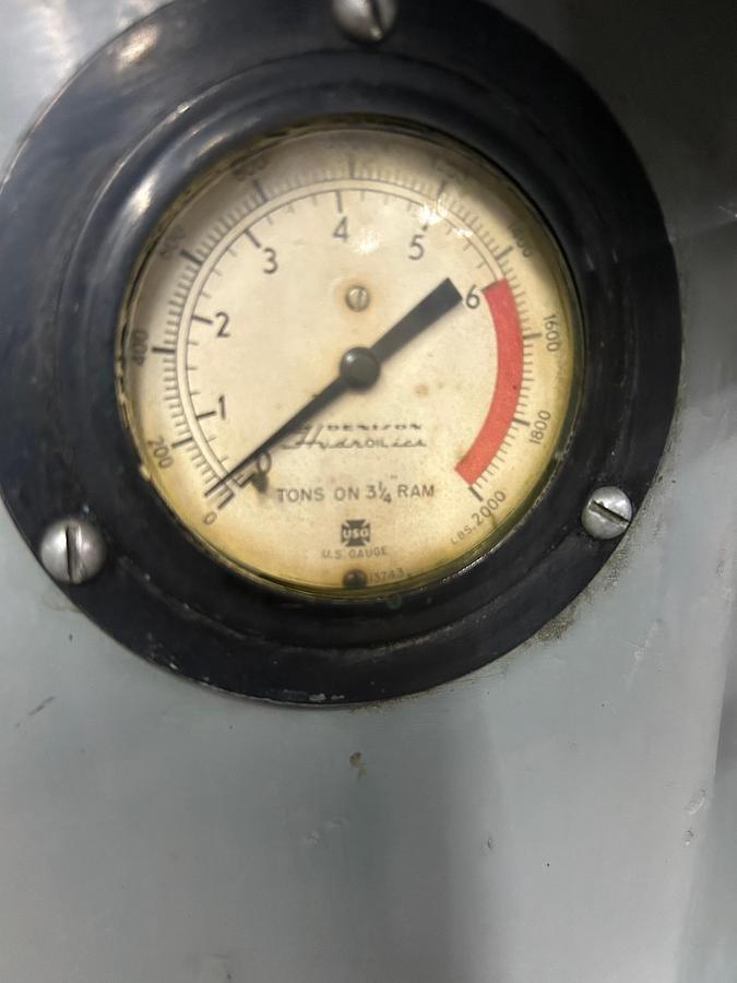 Used Denison 4 Ton C Frame Multipress Hydraulic Press with Cabinet Base