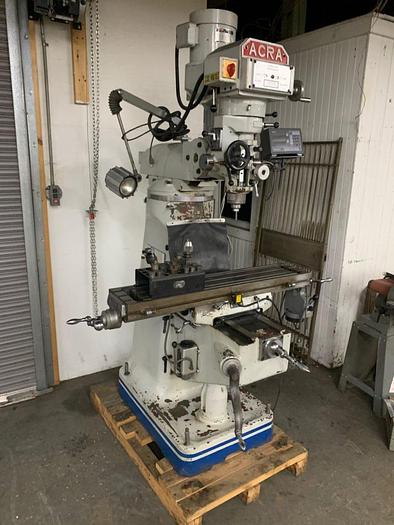 Used Acra AM2V 3HP Variable Speed Vertical Milling Machine – Power Feed, DRO, Tooling, New 1996!