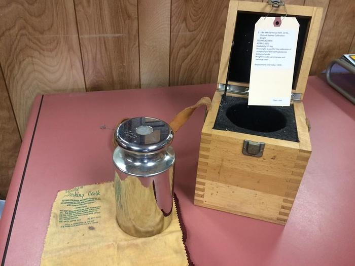 Used 1345-385 Like New Sartorius #10F, 10 KG., Chrome Balance Calibration Weight