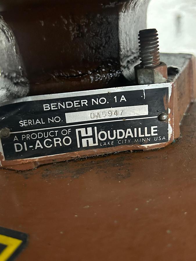 Used Diacro Hand Operated Floor Model Bender, Model 1A, with Tooling