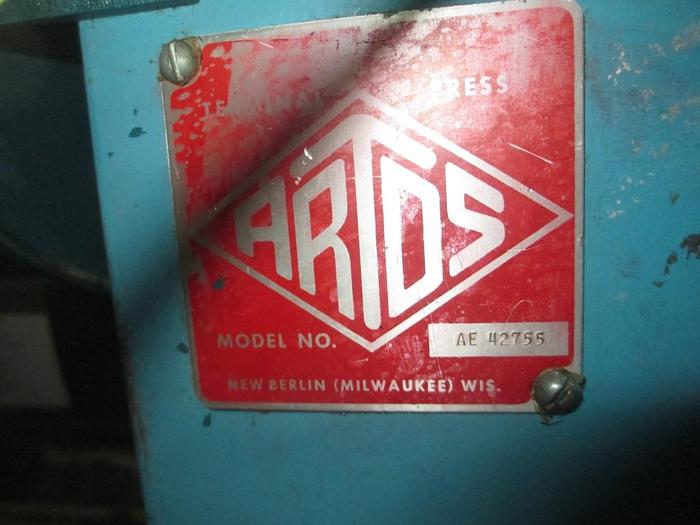 Used 0609-230 Artos Back Flywheel Terminal Cut-Off Press, Model AE 42755