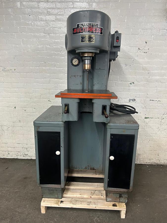 Used Denison 4 Ton C Frame Multipress Hydraulic Press with Cabinet Base