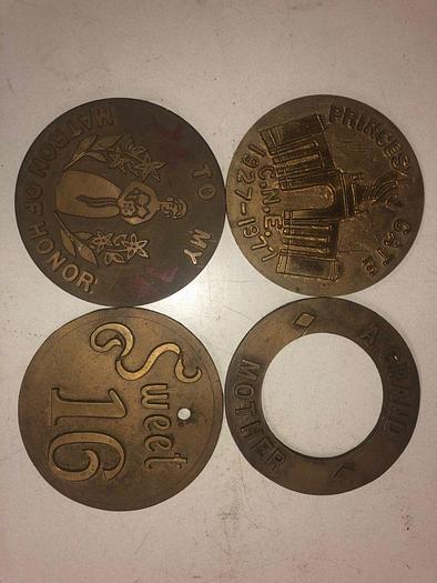 Used 3529-700 Assorted Group Lot of 50 Antique Mixed Master Brocading Templates – Brass, Bronze and Magnesium Material