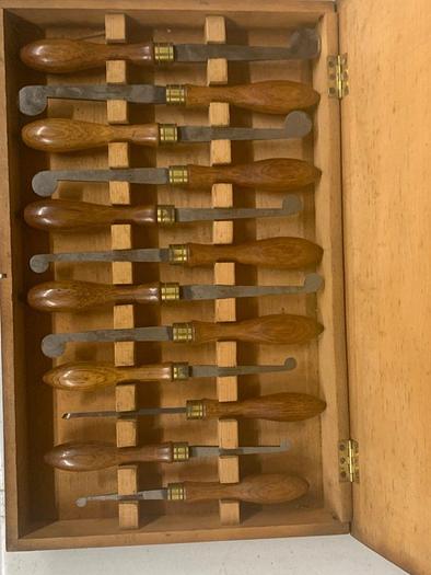 Used 5981-385 Antique Holtzapffel & Co Ornamental Lathe Wood Shaping / Turning Tools, Set of 12, London Rare!