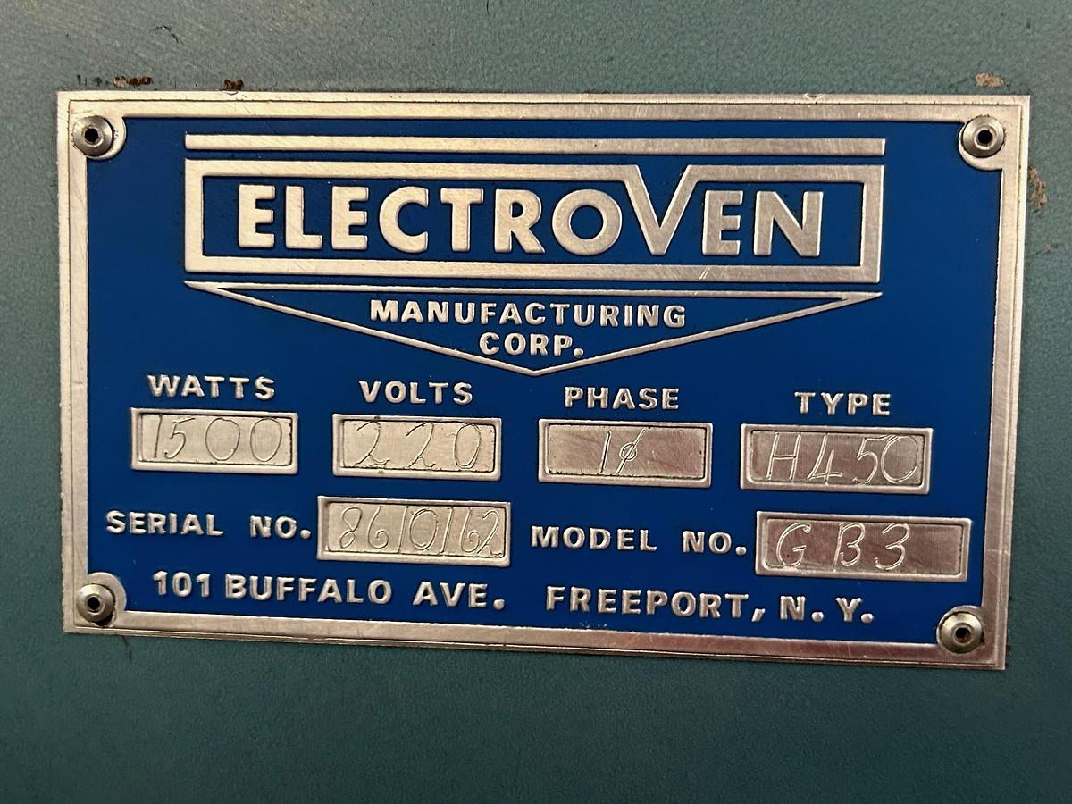 Used Electroven Model GB3 1500 Watt Laboratory Oven 450 F. Drying / Curing Oven