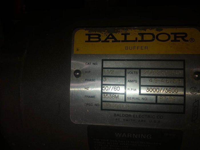 Used 3178-340 Baldor Variable Speed Motor Polishing Set Up with Down Draft Table Work Bench