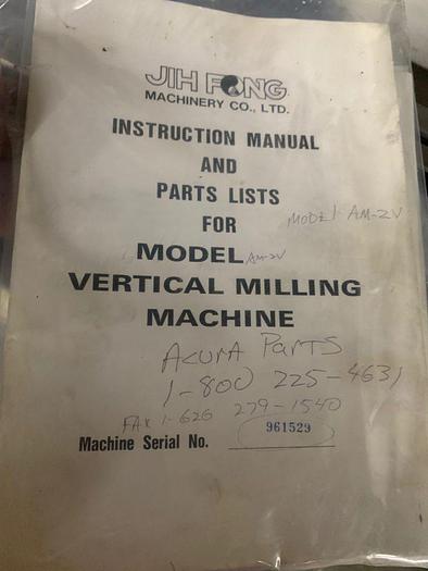 Used Acra AM2V 3HP Variable Speed Vertical Milling Machine – Power Feed, DRO, Tooling, New 1996!