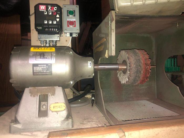 Used 3178-340 Baldor Variable Speed Motor Polishing Set Up with Down Draft Table Work Bench