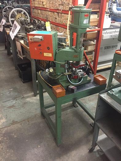 Used 2845-220 Hugold Pneumatic 3 TON Press on Stand w/PLC Dual & Palm Controls