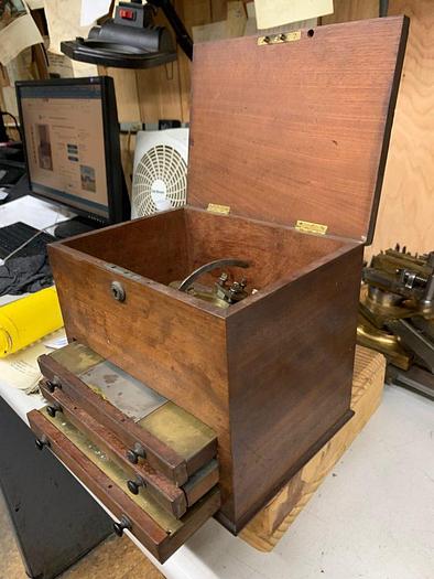 Used 5976-385 Antique Goniostat in Original Wood Chest for Holtzapffel Ornamental Turning Lathe