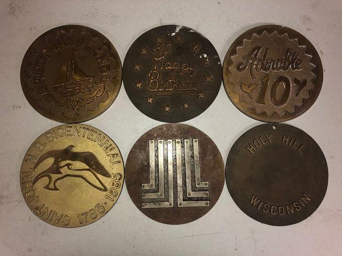 Used 3507-700 Assorted Group Lot of 50 Antique Mixed Master Brocading Templates – Bronze and Brass Material