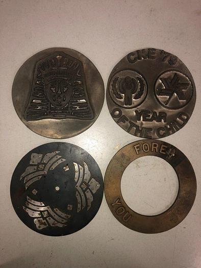 Used 3529-700 Assorted Group Lot of 50 Antique Mixed Master Brocading Templates – Brass, Bronze and Magnesium Material