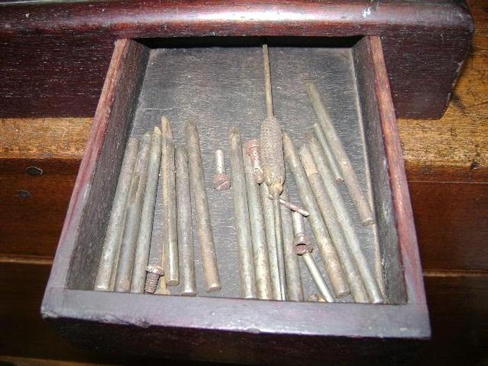 Used 1369-385 Antique Jewelers Watchmaker Mandrel Machinist Clock Lathe Circa 1860, Made in Switzerland