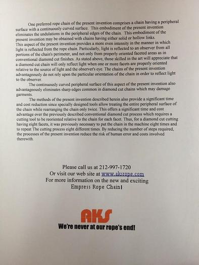 Used 7306-100 FASTI-TYPE AND FASTI RCM HAND MADE ROPE CHAIN BY MACHINE MANUFACTURING CELL