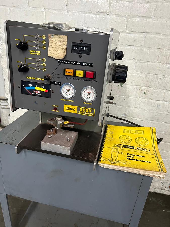 Used EFD Electron Fusion Earring Stud Jewelry Welding Machine, Model 2200 with Tooling